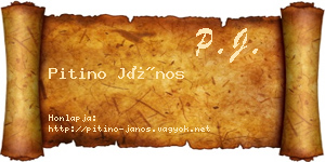 Pitino János névjegykártya